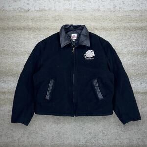 Vintage 90s Planet Hollywood Detroit Style Jacket Mens M Black Made in USA